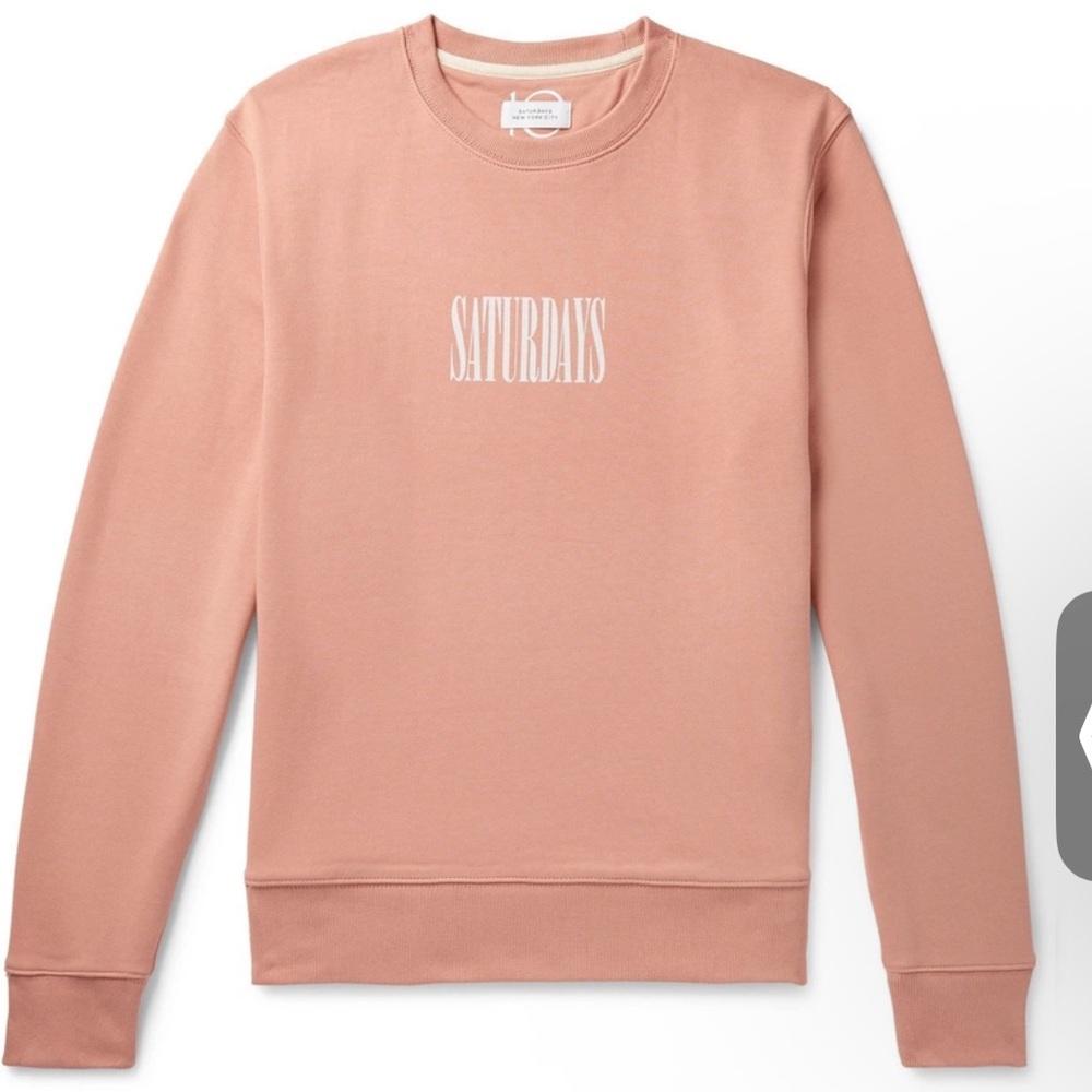 Saturdays NYC - Bowery Logo-Print Loopback Cotton-Jersey Sweatshirt - Pink XL